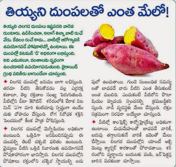 TELUGU WEB WORLD SWEET POTATO HEALTH TIPS