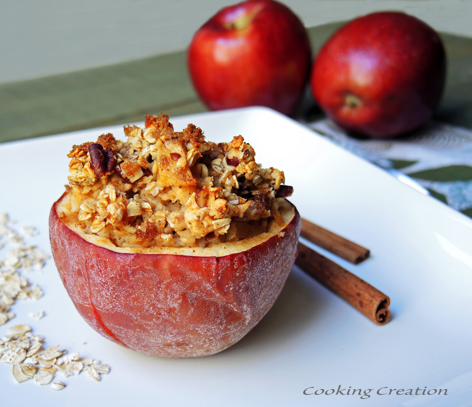 Cooking Creation Baked Oatmeal Cups with Apple Cinnamon & Walnut