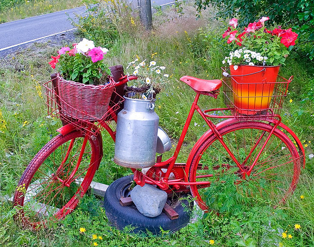 15 fotos de bicicletas com lindas floreiras
