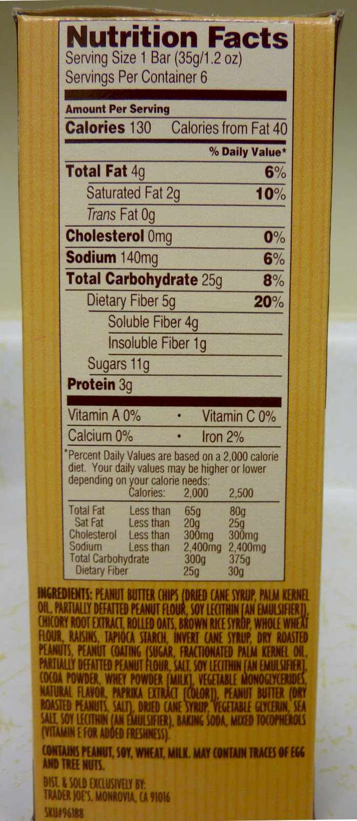 What's Good at Trader Joe's? Trader Joe's Peanut Butter & Oat Bars