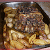 Carre di maiale al forno con patate e funghi