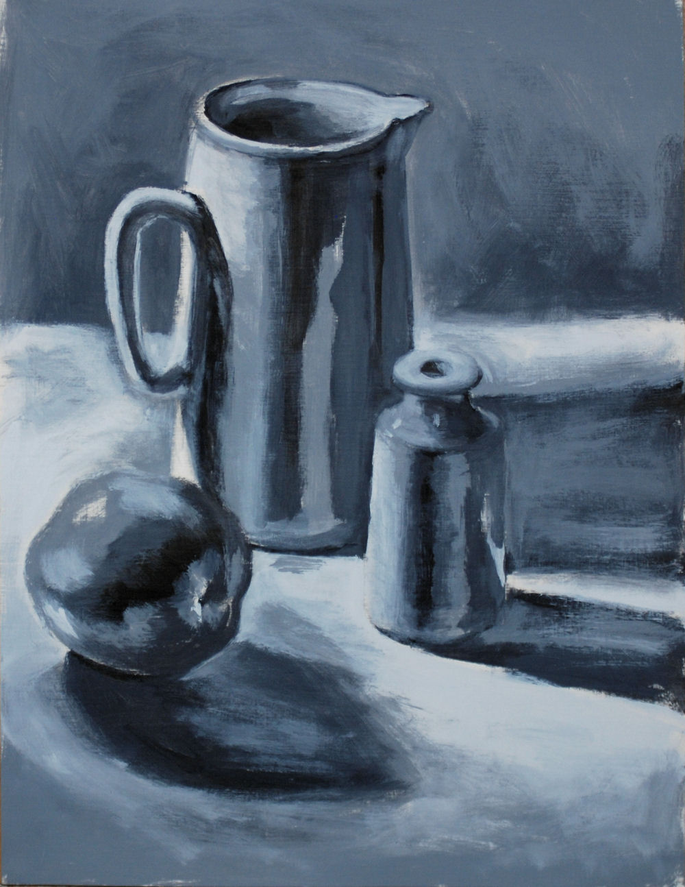 annipainting Project 2, Exercise 8 & 9, Tonal Study on a White Ground