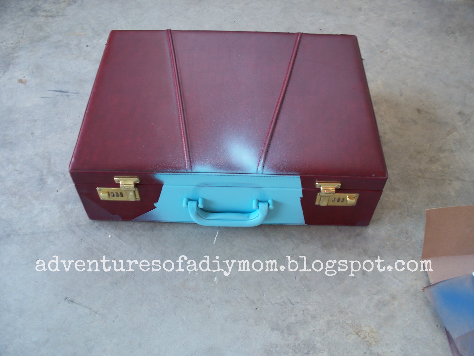 Covering a Briefcase with Fabric a Makeover Adventures of a DIY Mom