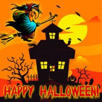 DP BBM Halloween Tema Penyihir terbang