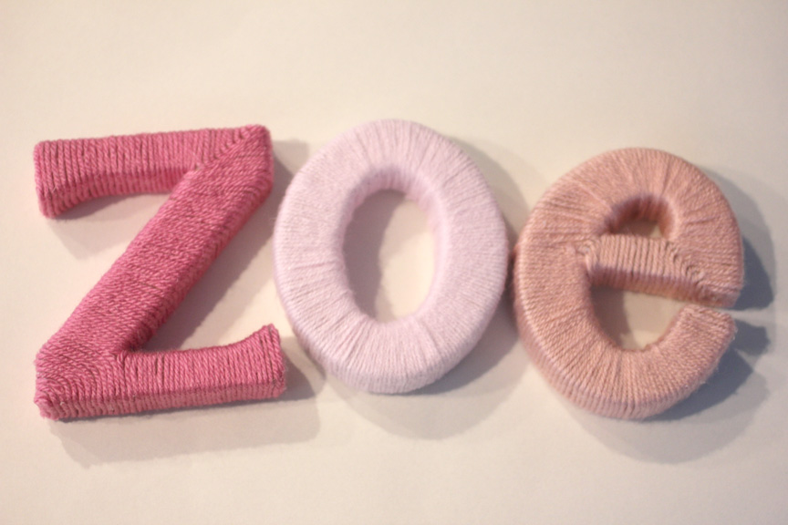 Repeat Crafter Me: Yarn Wrapped Letters for Baby's Room