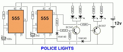 rangkaian Lampu Mobil Polisi