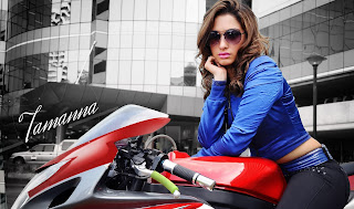 Tamanna Bhatia new look drive a bike wallpapers Tamanna Bhatia new look drive a bike wallpapers