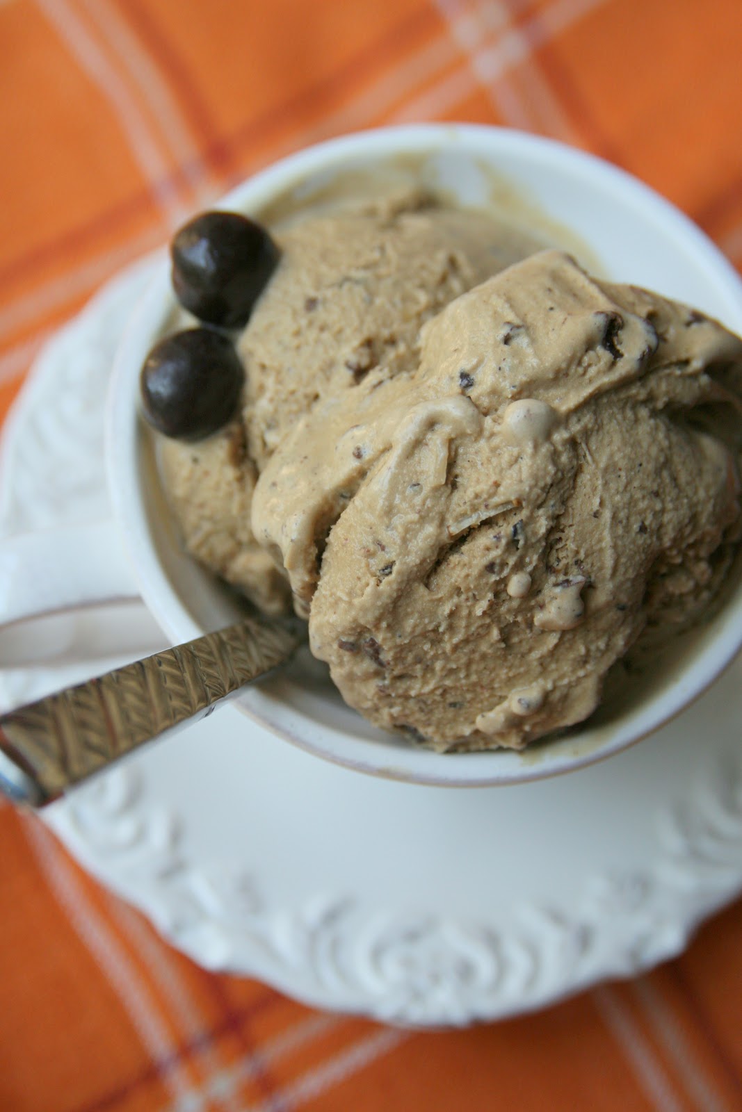 Haystacks & Champagne Amaretto Espresso Ice Cream with Almonds & Chocolate Covered Espresso Beans