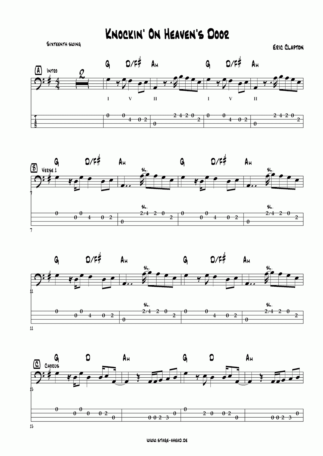 Four Strings Basslessons Weekly Basslines 28 Knockin On