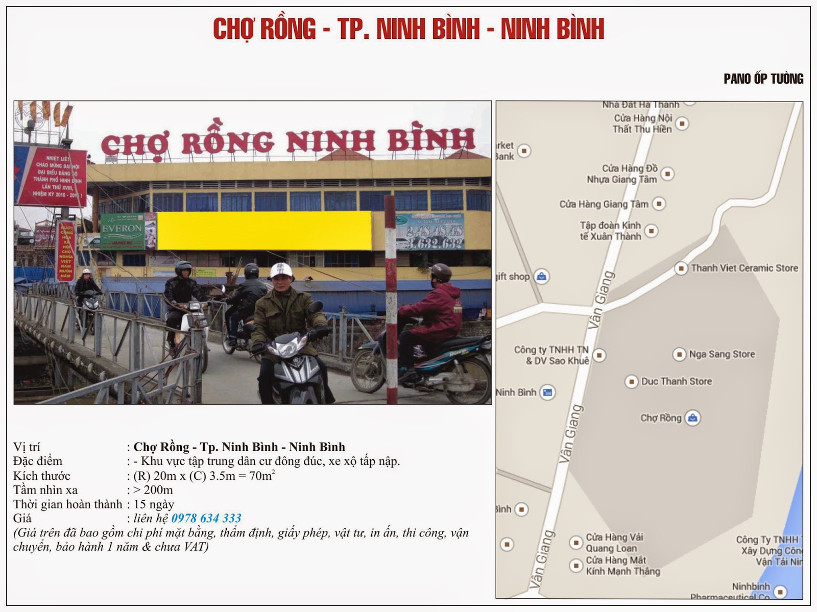 Quảng cáo tại chợ Rồng - Ninh Bình