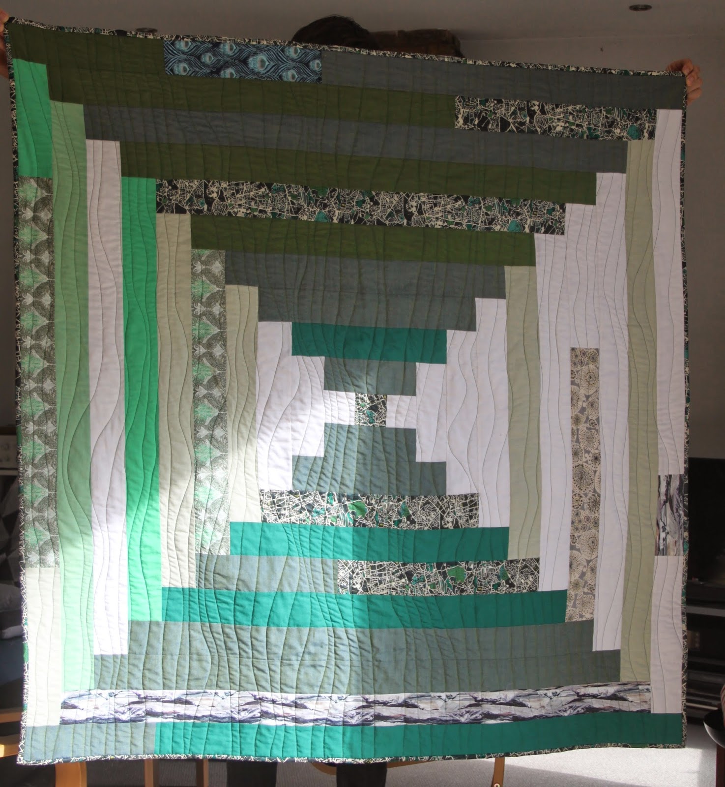 Blue Moth Green Giant Log Cabin