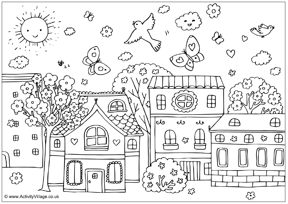 nengaku spring street coloring page