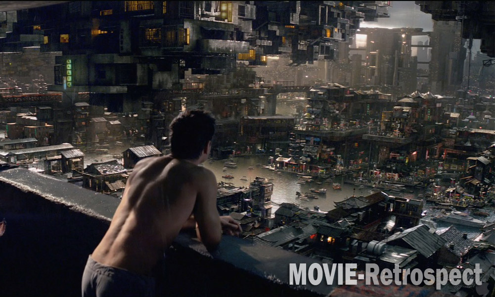 Total Recall (2012) - The futuristic cityscape skyline reminds me of The Fifth Element or Blade Runner