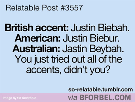 LET'S PLAY A GAME: How do you say "Justin Bieber"?