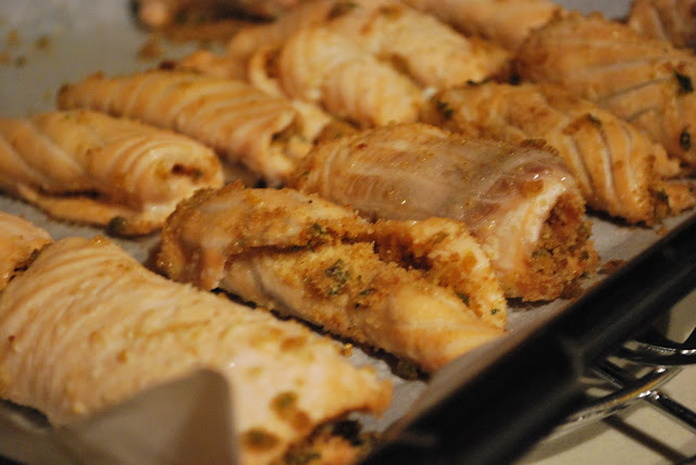 oven-roast salmon with a mustard and parsley crust per lo starbooks redone..