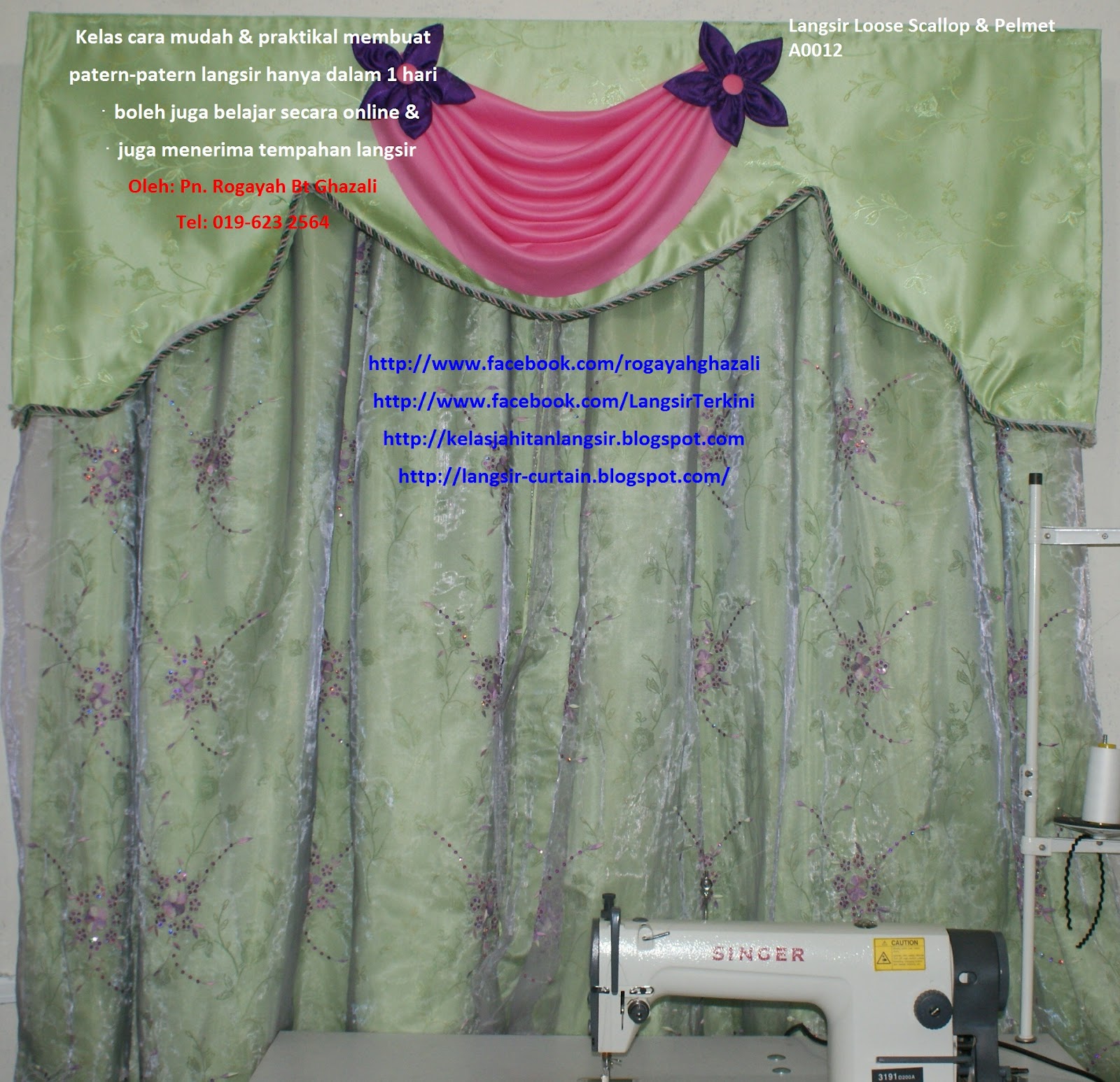 Langsir Loose Scallop & Pelmet A0012