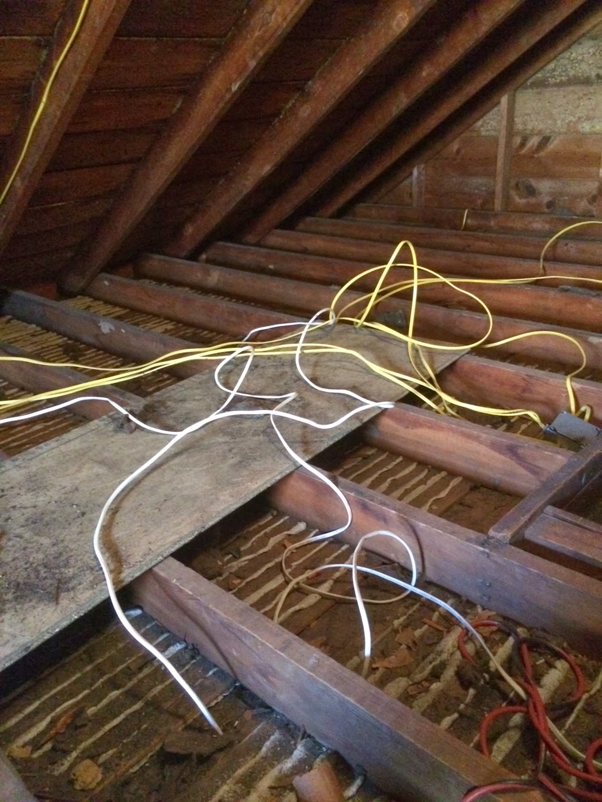 In The Little Yellow House  Attic Prep Work  Wires