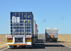 Always smile when you overtake a road train