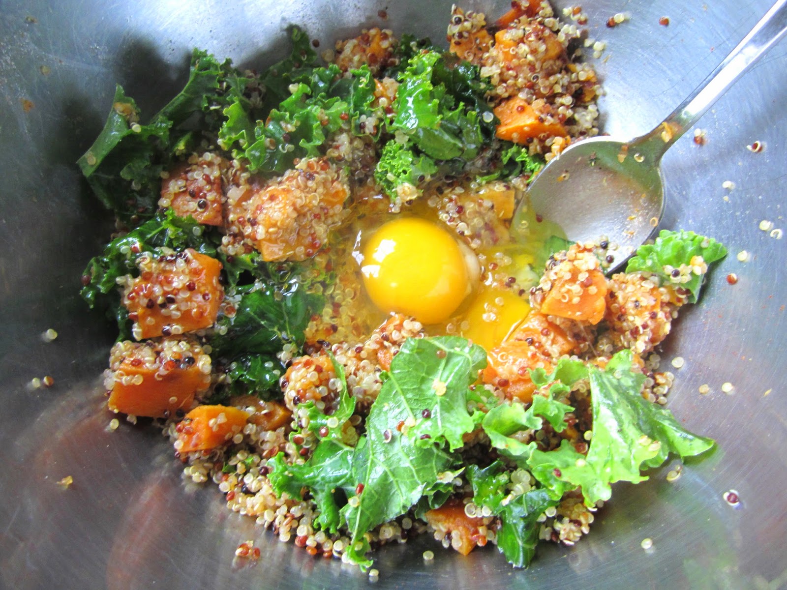 Best Quinoa Cakes w/ Sweet Potatoes & Kale