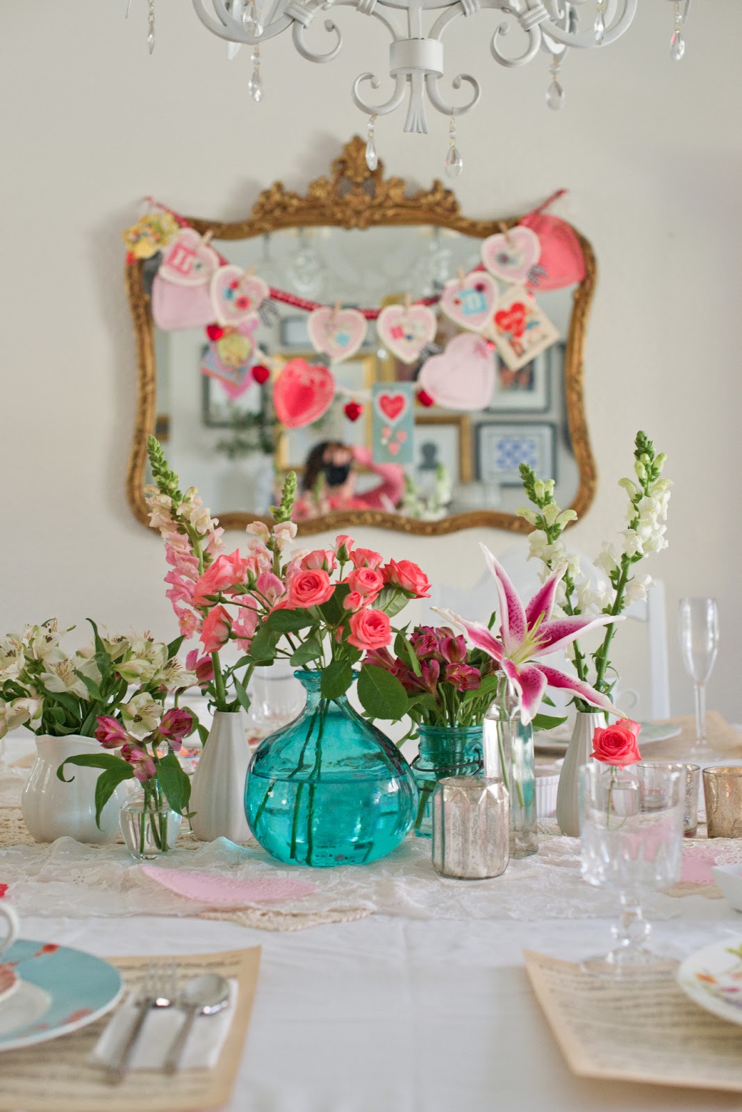 domestic fashionista vintage feminine 39 s day paper flower table runner