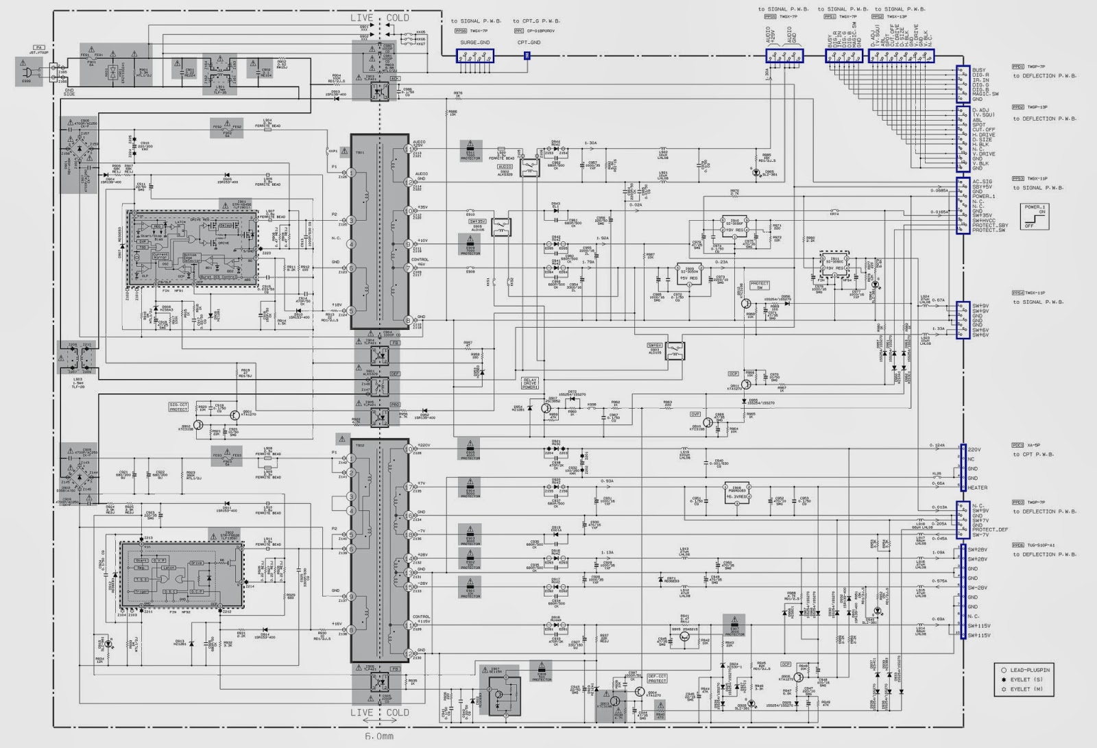 HITACHI RPTV - 46F500 - POWER SUPPLY [SMPS] - SCHEMATIC [Circuit Diagram] -  STR X6456