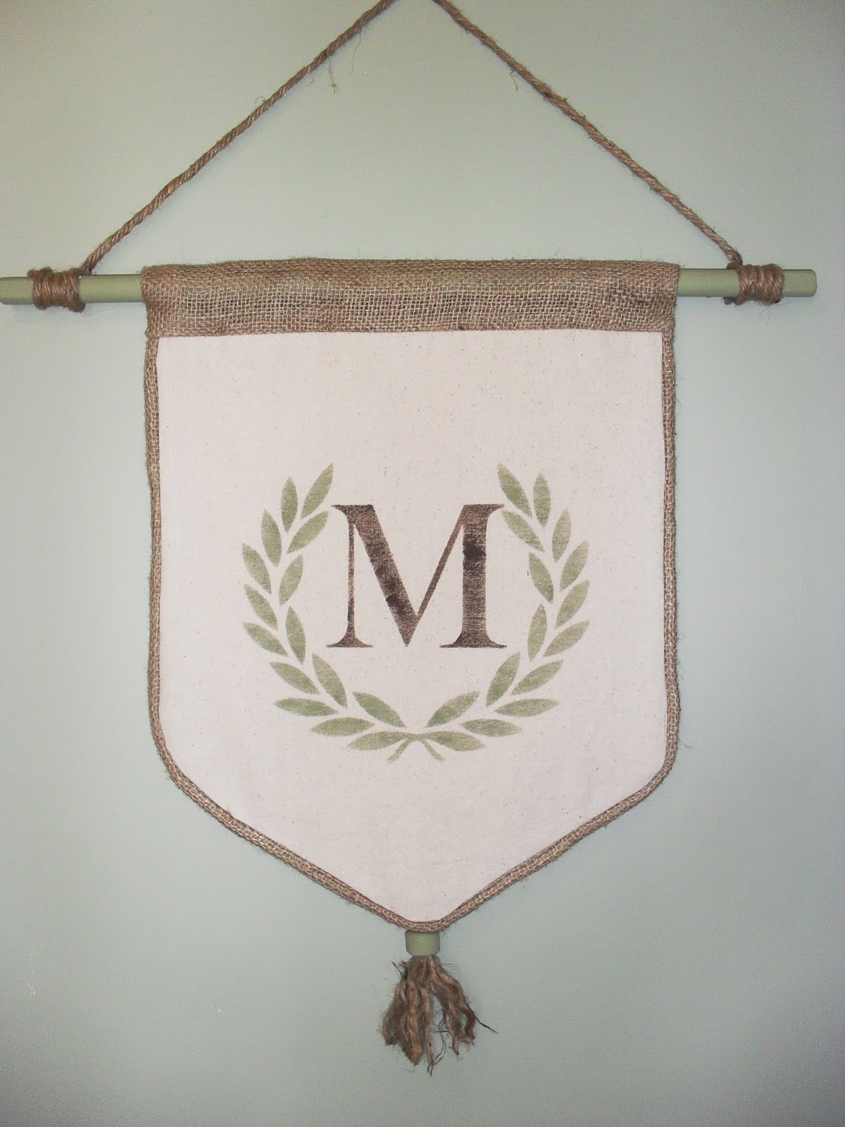 Home Frosting Burlap & Canvas Monogrammed Banner