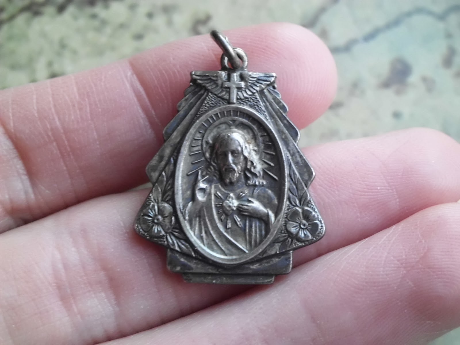 Vintage Religious Medals Vintage Military Sterling Sacred Heart