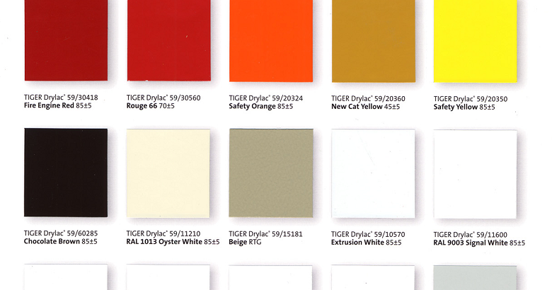 Tiger Coatings Color Chart