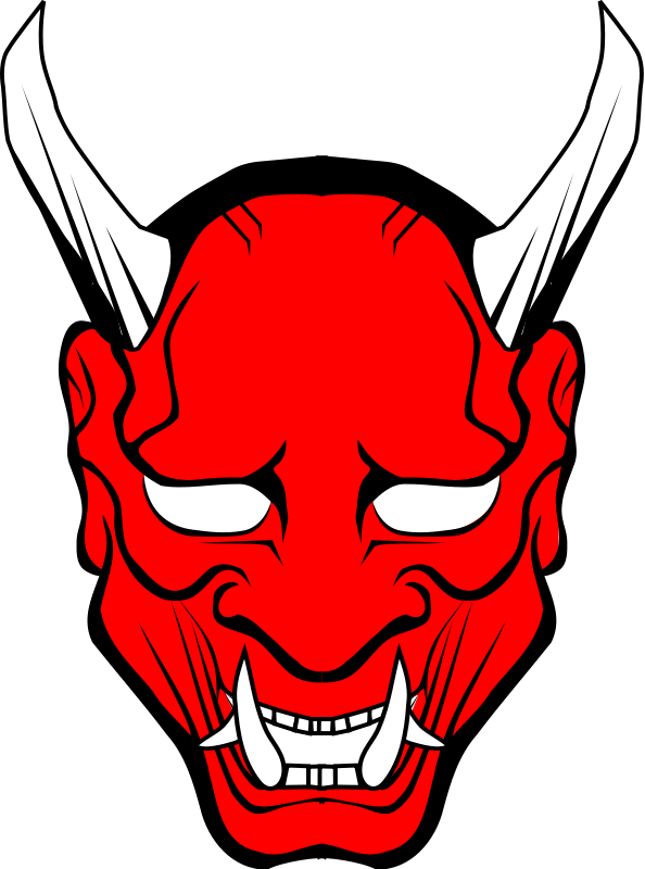 Free cliparts: Red Oni mask clipart