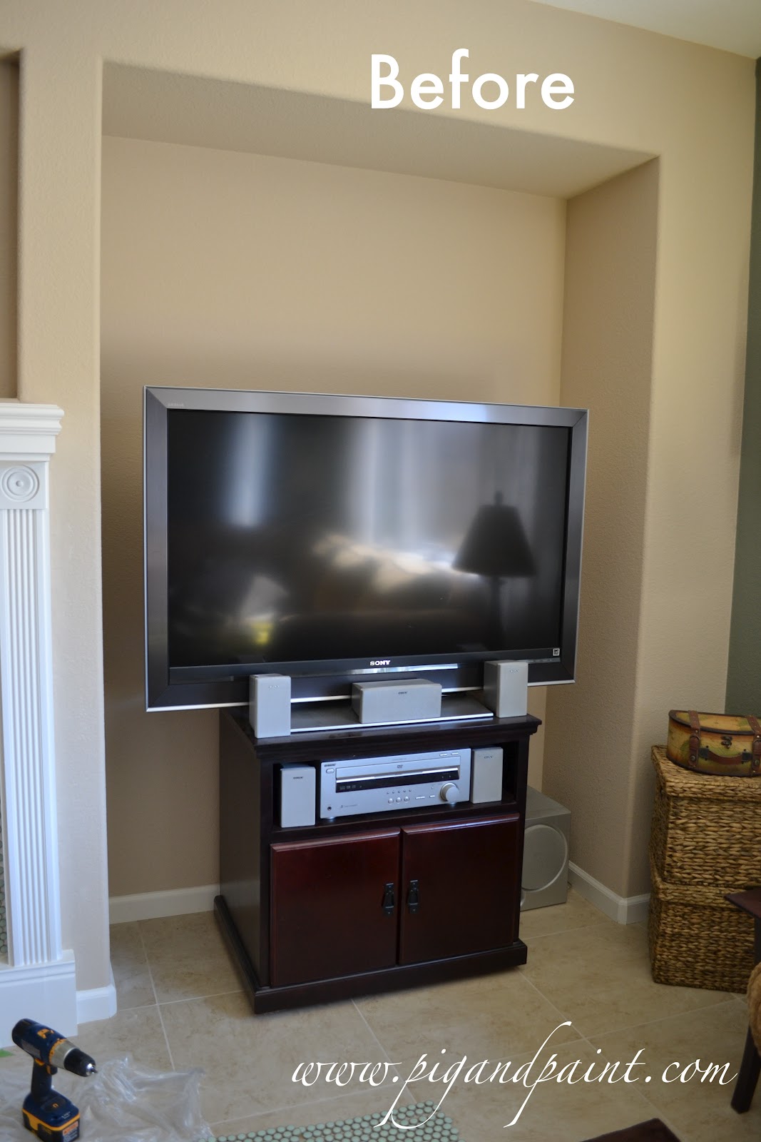 Wood Plank TV Nook