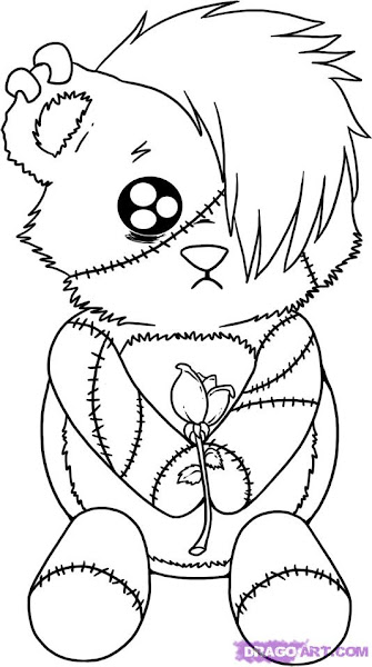 Emo Bear Coloring Pages