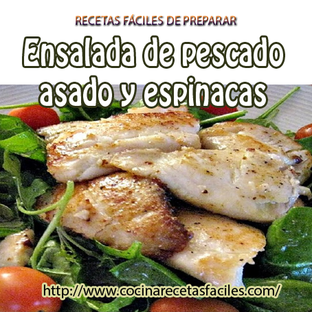 Ensalada de pescado y espinacas aceite,champiñones,zucchini, sal,miel,limón,pescado,espinacas,tomates,vinagreta
