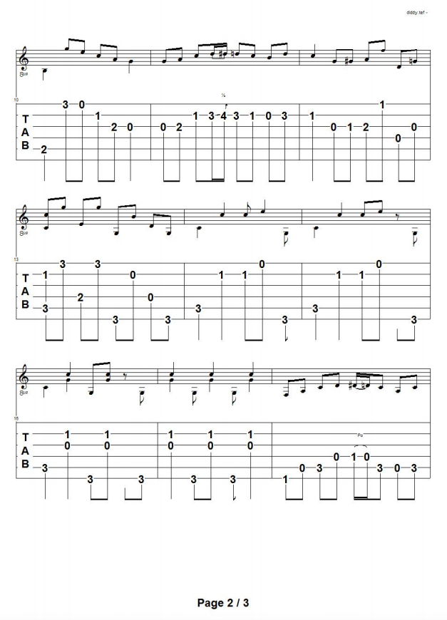 Guitar Tabs Tabs For Diddy Wah Diddy by Blind Blake