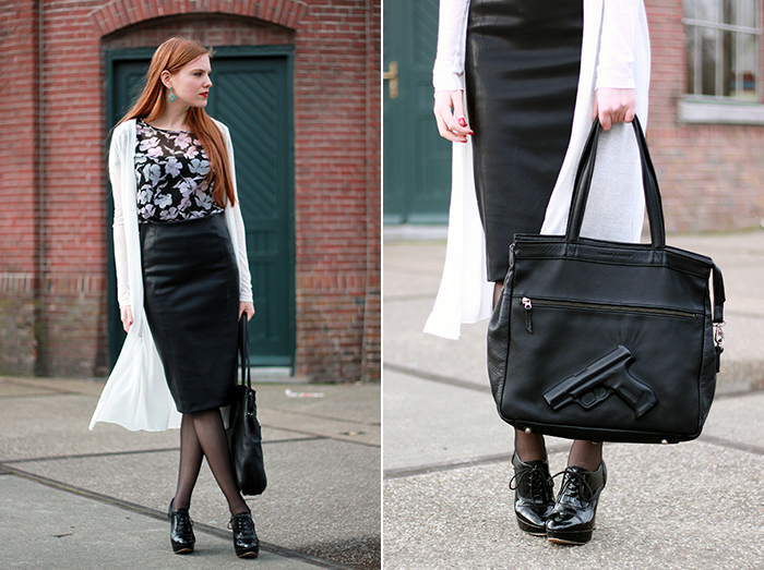 Fashion blogger outfit ootd amsterdam nederland mode vintage retro midi leer leather