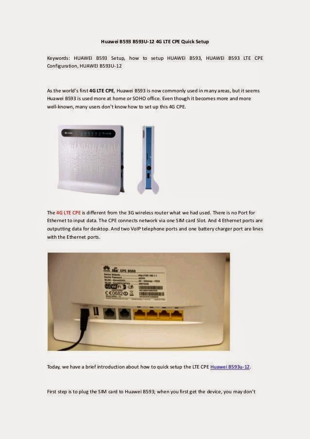LTE CPE B593 MANUAL