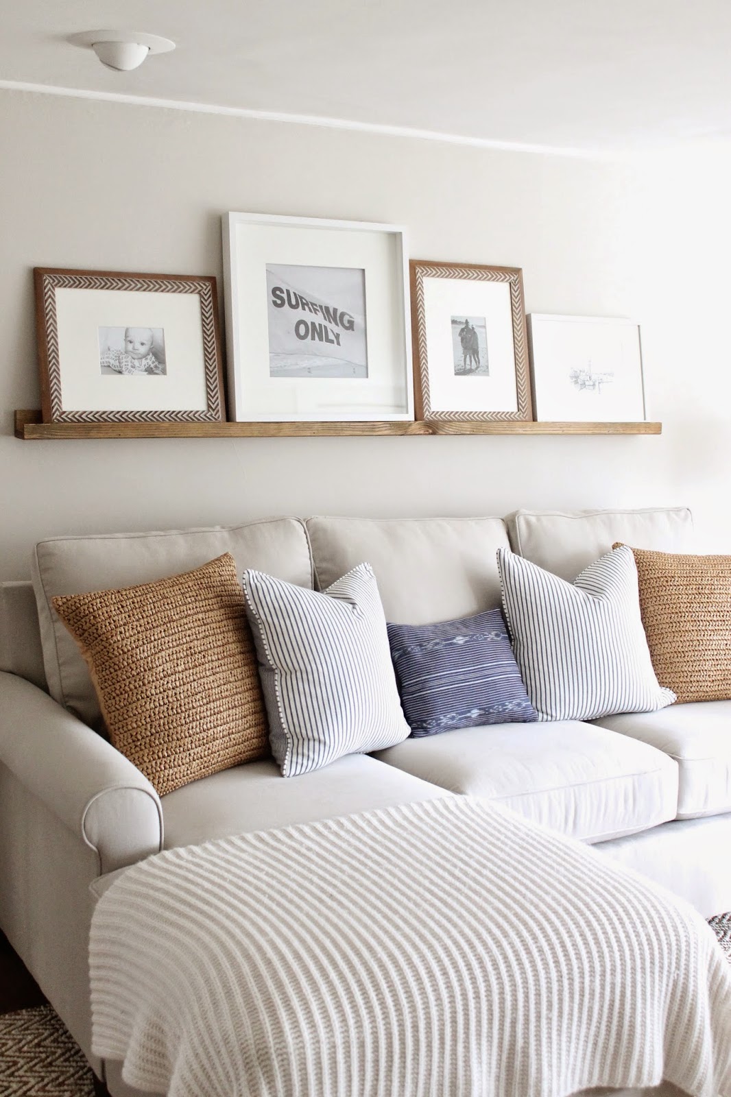 the picket fence projects Family room followup & our DIY picture ledge