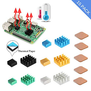 For Raspberry Pi 3//2 3 Piece Aluminium and Copper Heat Sink Adhesive Cooling Kit
