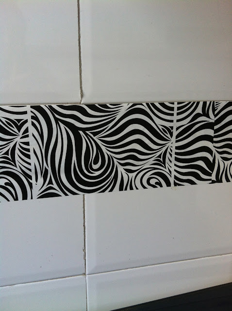 Oro y Menta: Cenefa nueva en la cocina- New border wall in the kitchen