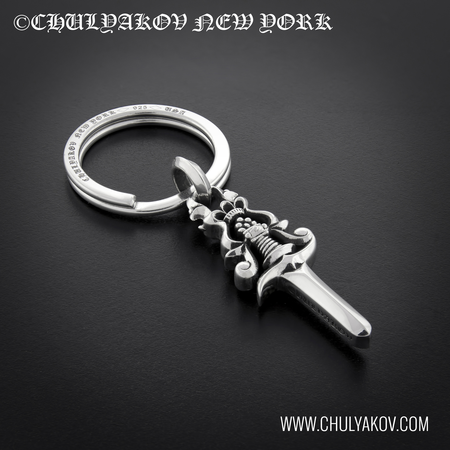 NEW SILVER PONIARD KEYCHAIN ©CHULYAKOV NEW YORK Silver Jewelry and