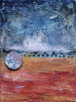 A Wrinkle in Time by Sandra Duran Wilson painting from the book Acrylic Painting for Encaustic Effects