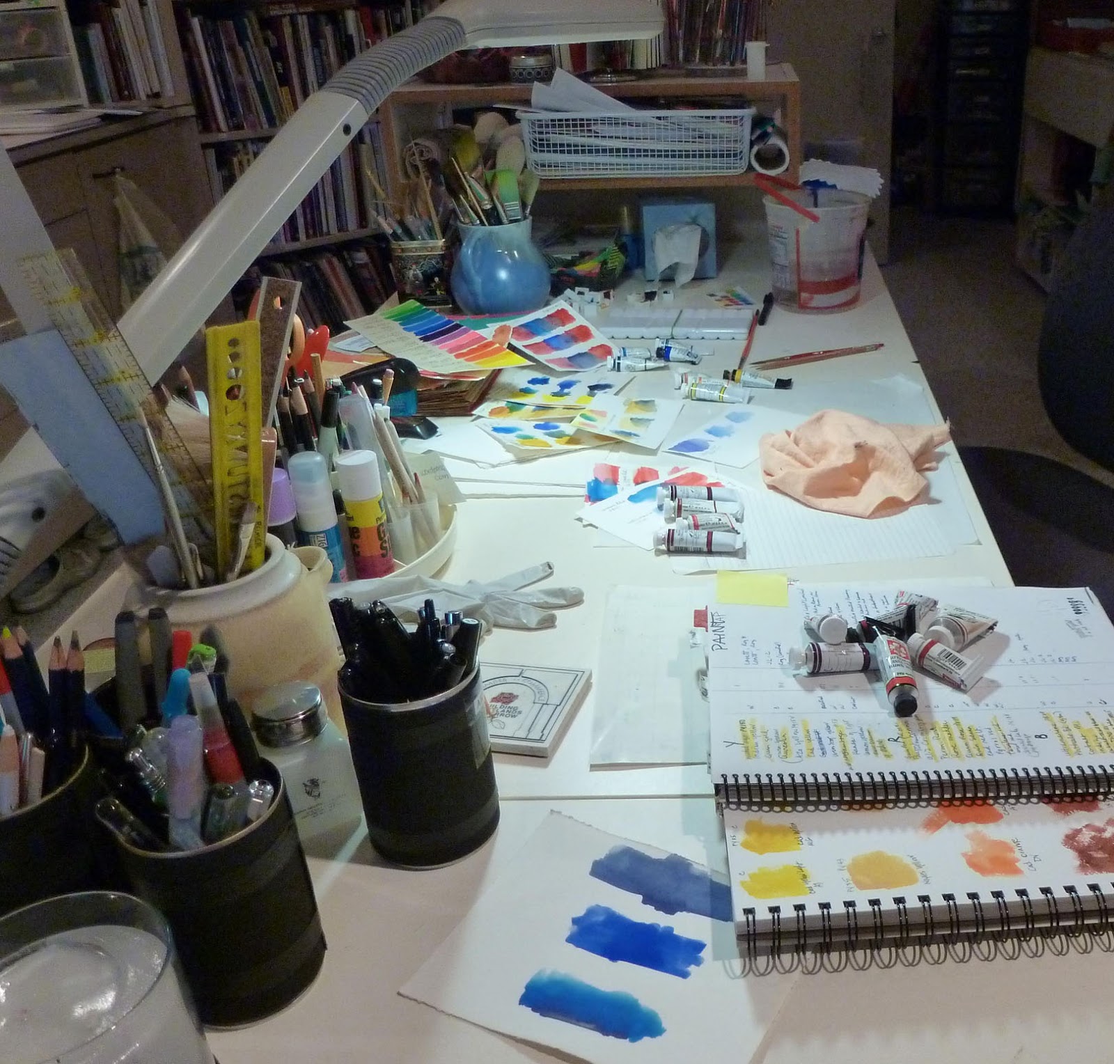 JO REIMER Studio Table and Watercolor Paint Choices