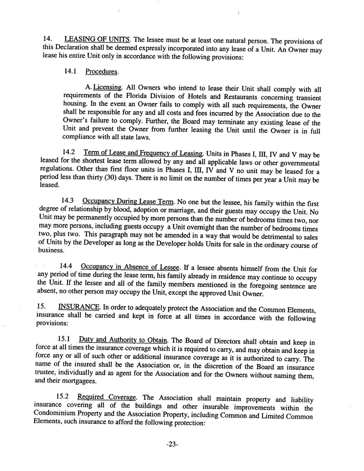 Nautilus Cove Declaration of Condo