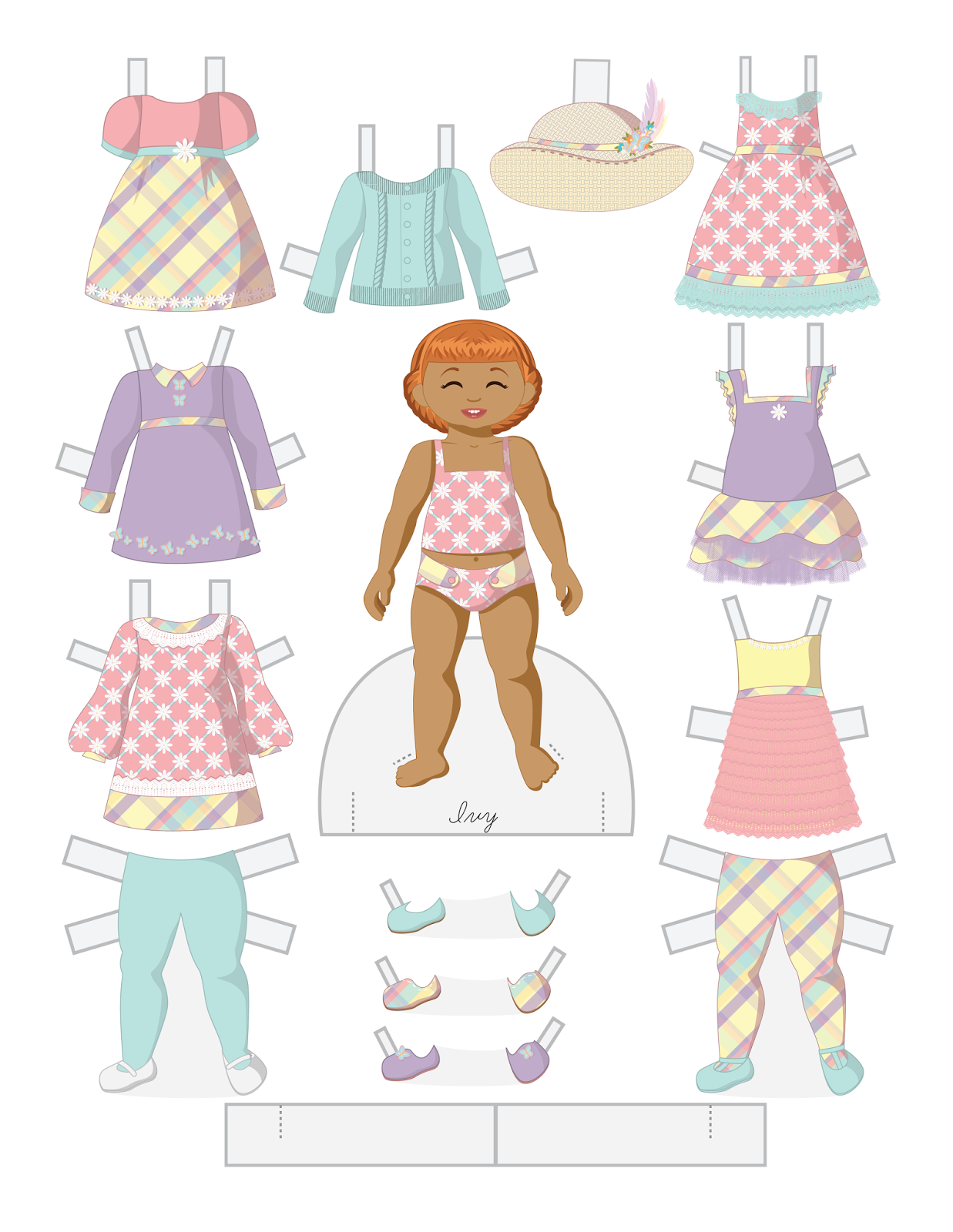 Paper Doll School A Family at Easter Paper Doll Set