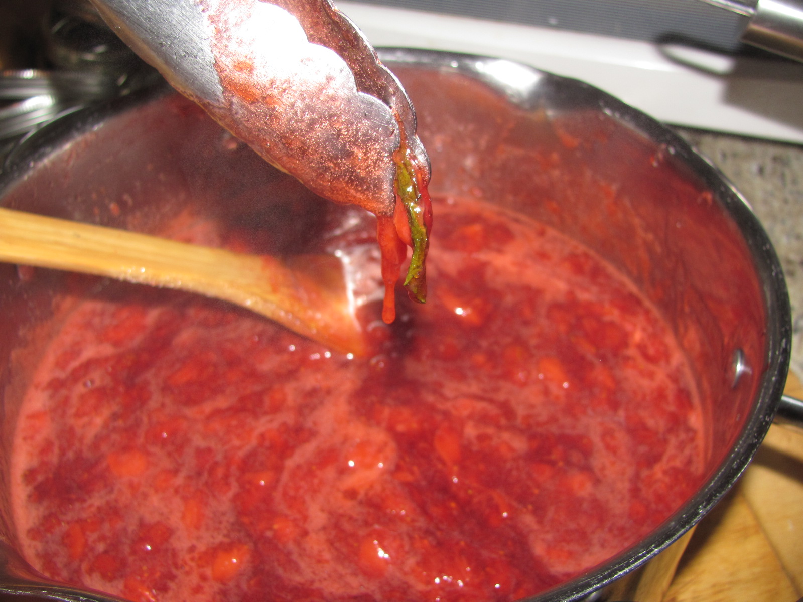 Homesteading on the Homefront Strawberry Lemon Balm Jam