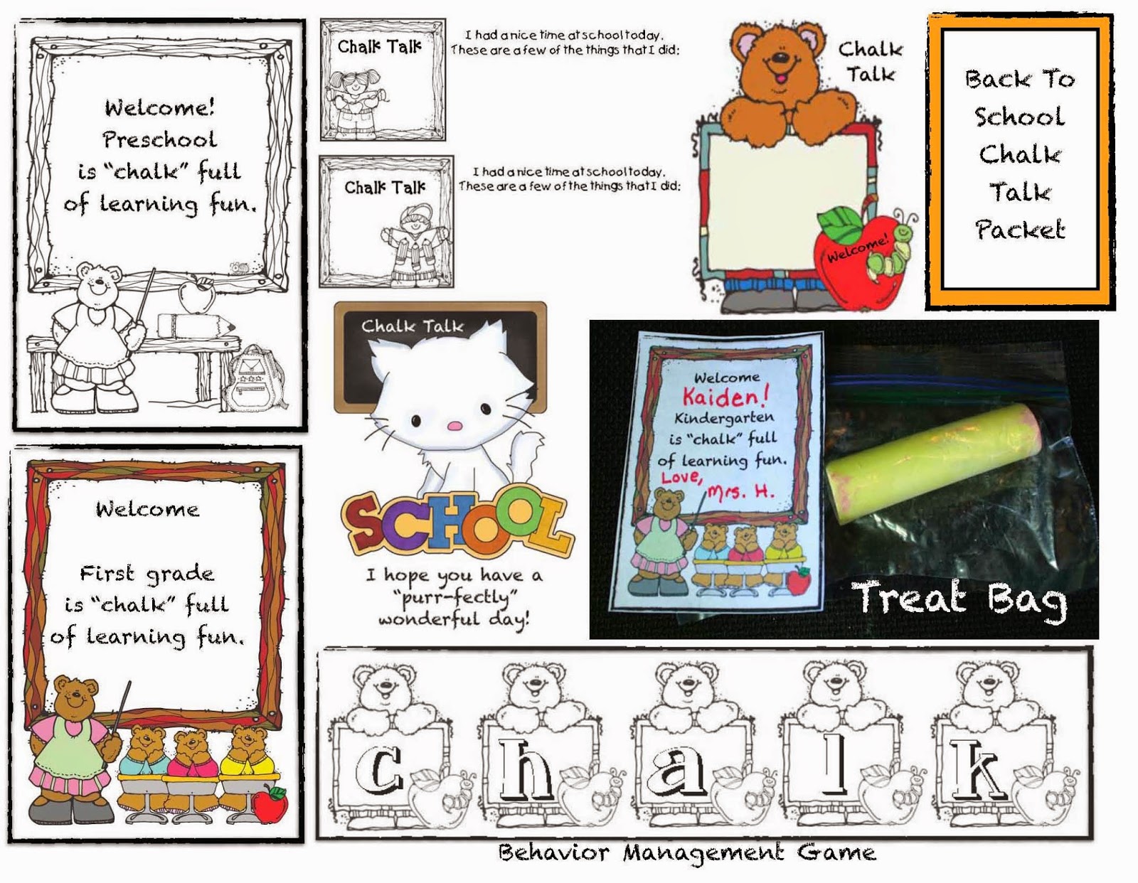 Classroom Freebies Chalk Talk