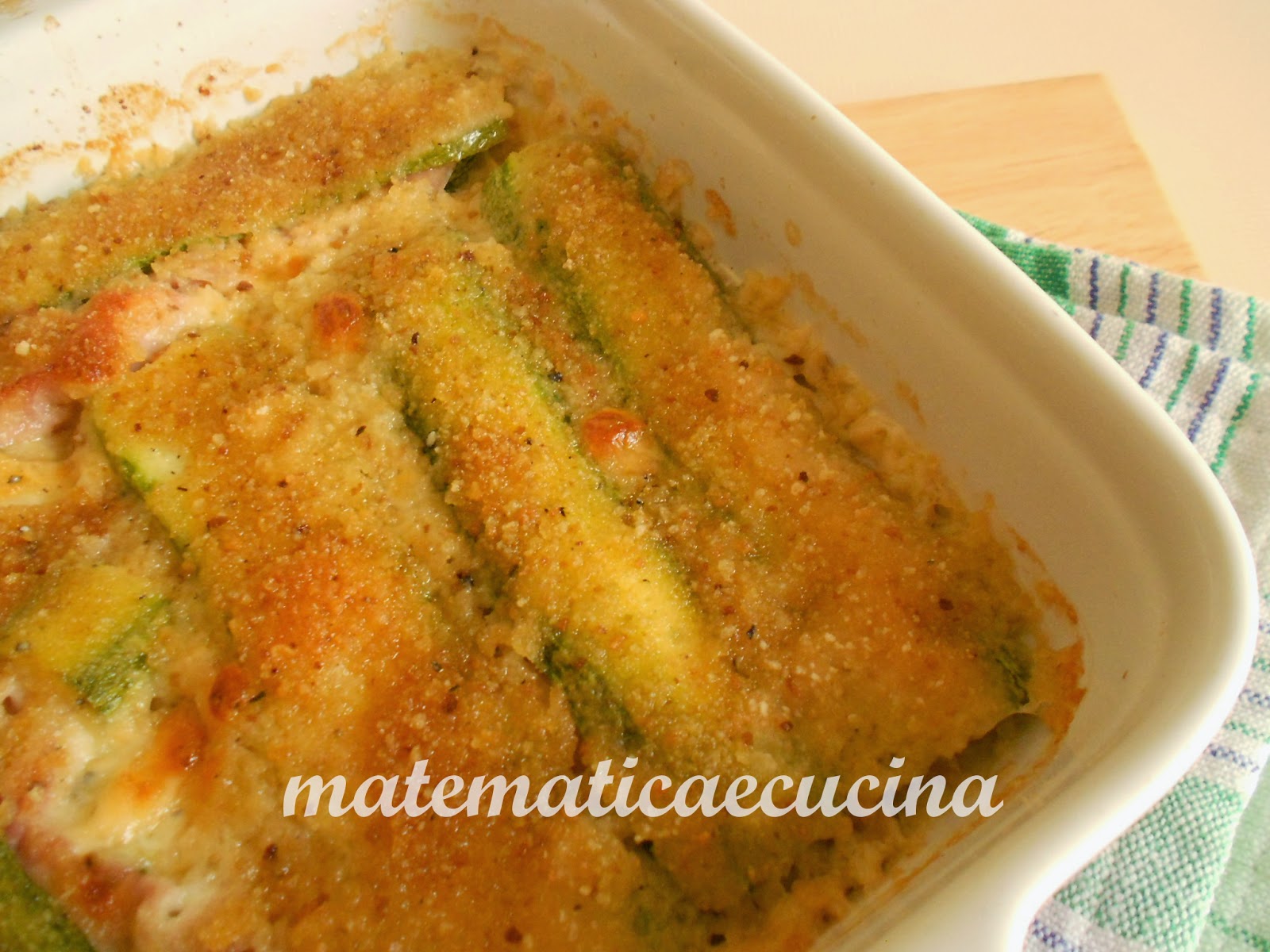 mtematicaecucina Torta di Zucchine con Prosciutto cotto e Mozzarella