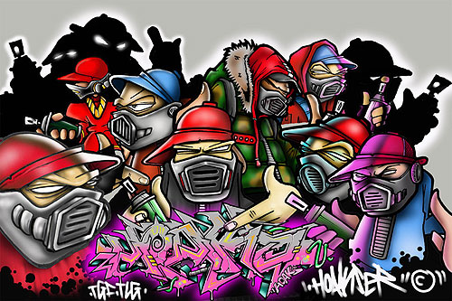 graffiti characters spray cans. tattoo Graffiti Characters