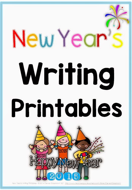 Happy new year handwritten holiday photo Clever Classroom: New Year's Poem Freebie and Printables