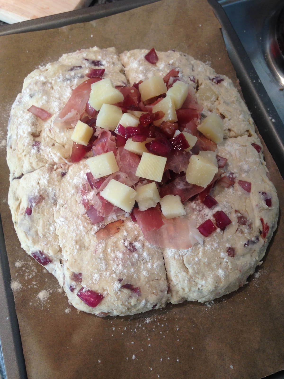 Prosciutto, Manchego and Balsamic Onion Soda Bread GBBO Week 3 The