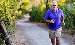 Old Man Running in Park Old Man Running & getting Health benefits